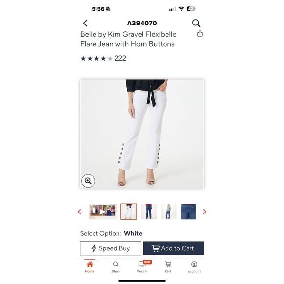 Belle By Kim Gravel 18W Flexibelle Flare Jean Horn Buttons Pullon 5 Pocket - Picture 12 of 15